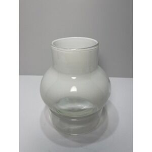 White and clear, art glass, candle holder/flower pot